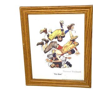 Vintage Norman Rockwell Framed Print "First Down” 8x10 in frame Football